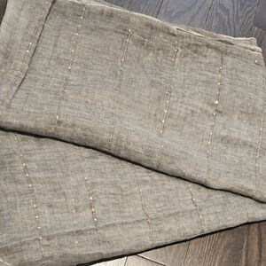 Elegant Large Size Ultra Soft Cotton/Linen Gray shawl With Rose Gold Sequin